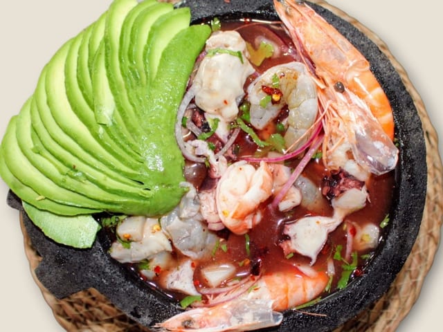 Seafood Molcajete.