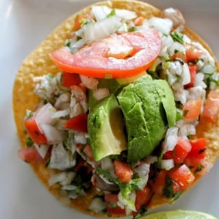 Tostada De Shrimp Ceviche